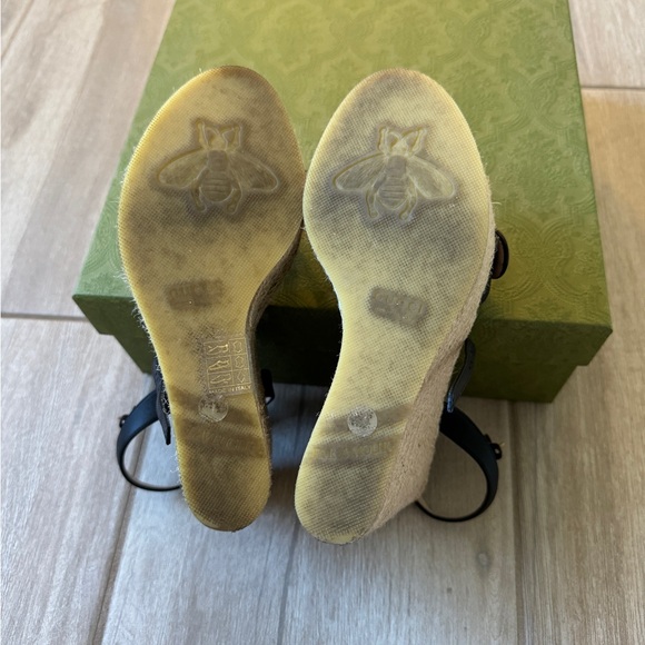 Gucci black leather platform espadrilles - Picture 5 of 6